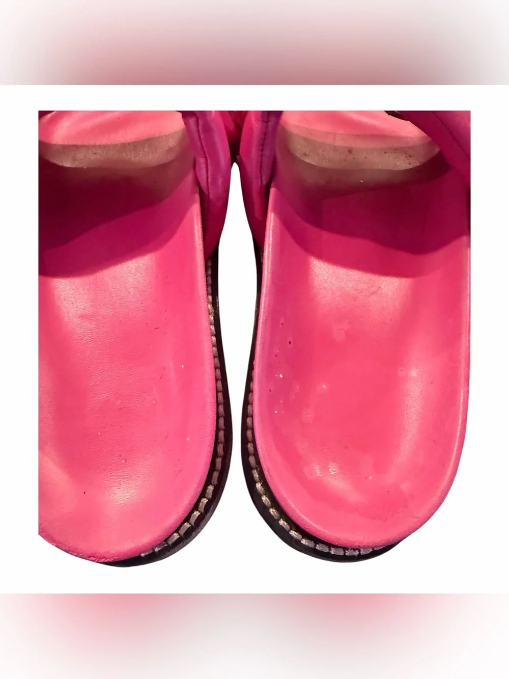 Louis Vuitton Hot Pink Chain-Link Slide Sandals